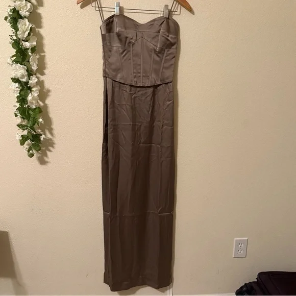 Reformation Taupe Brown Strapless Corset Lace Up Back Ariyah Satin Maxi  Dress is available for purchase on au PAY Market - Imported Goods Online  Store Co.Ltd. | au PAY Market - Online